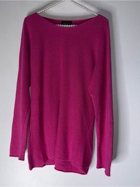 bartolini sweater Merino Wool Cashmere Blend Hot Pink Tunic Size M